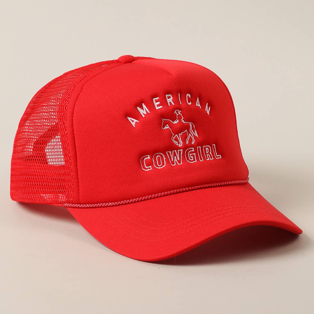 American Cowgirl Embroidery Foam Trucker Hat