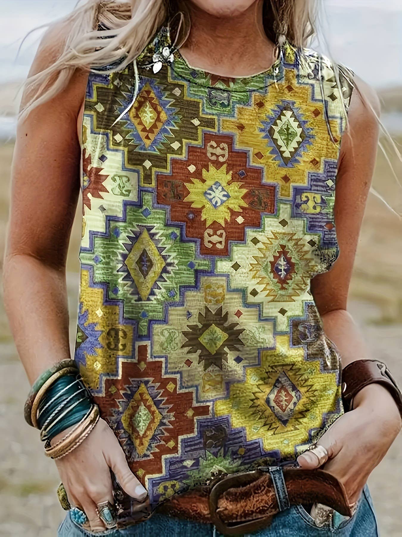Cowboy Rodeo Western Graphic Tank Top
