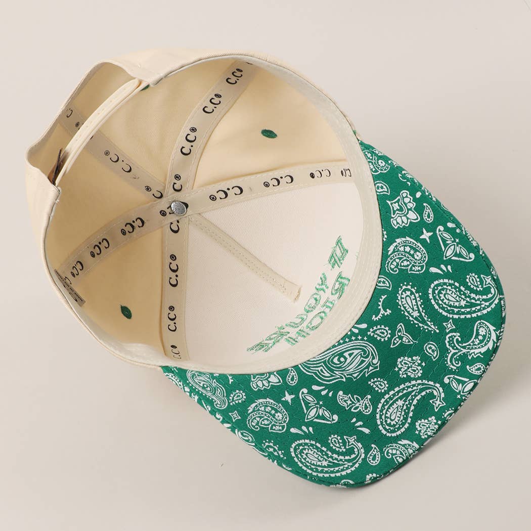 IF YOU'RE RICH I'M SINGLE Canvas Cotton Paisley Trucker Hat