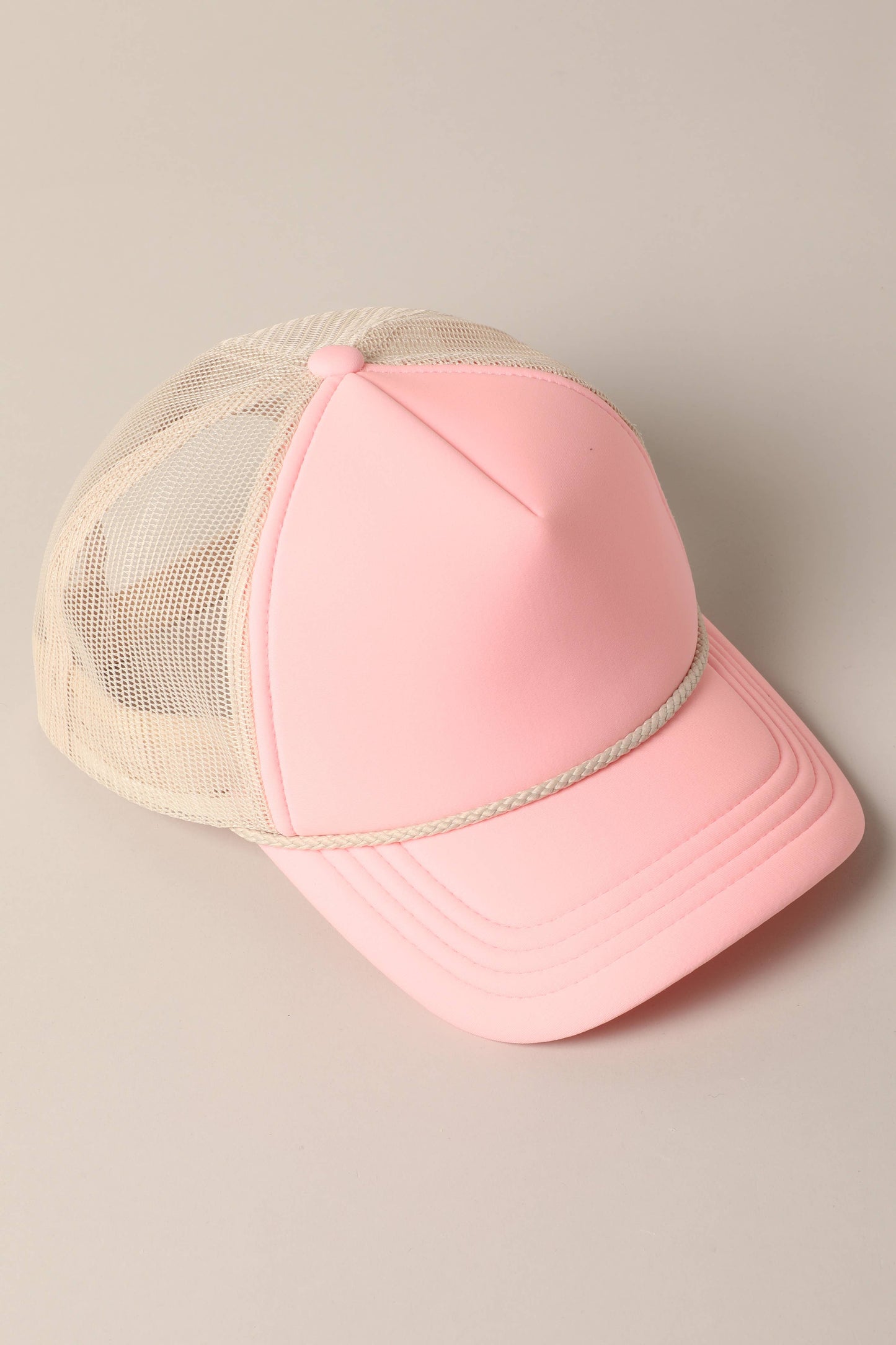 Plain Foam Rope Mesh Back Trucker Hat