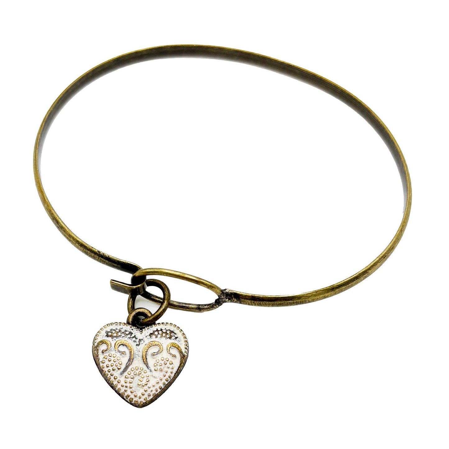 Vintage Heart Charm (available with bracelet or necklace)