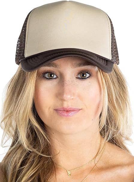 Foam Snapback Trucker Hat - Tan/Brown