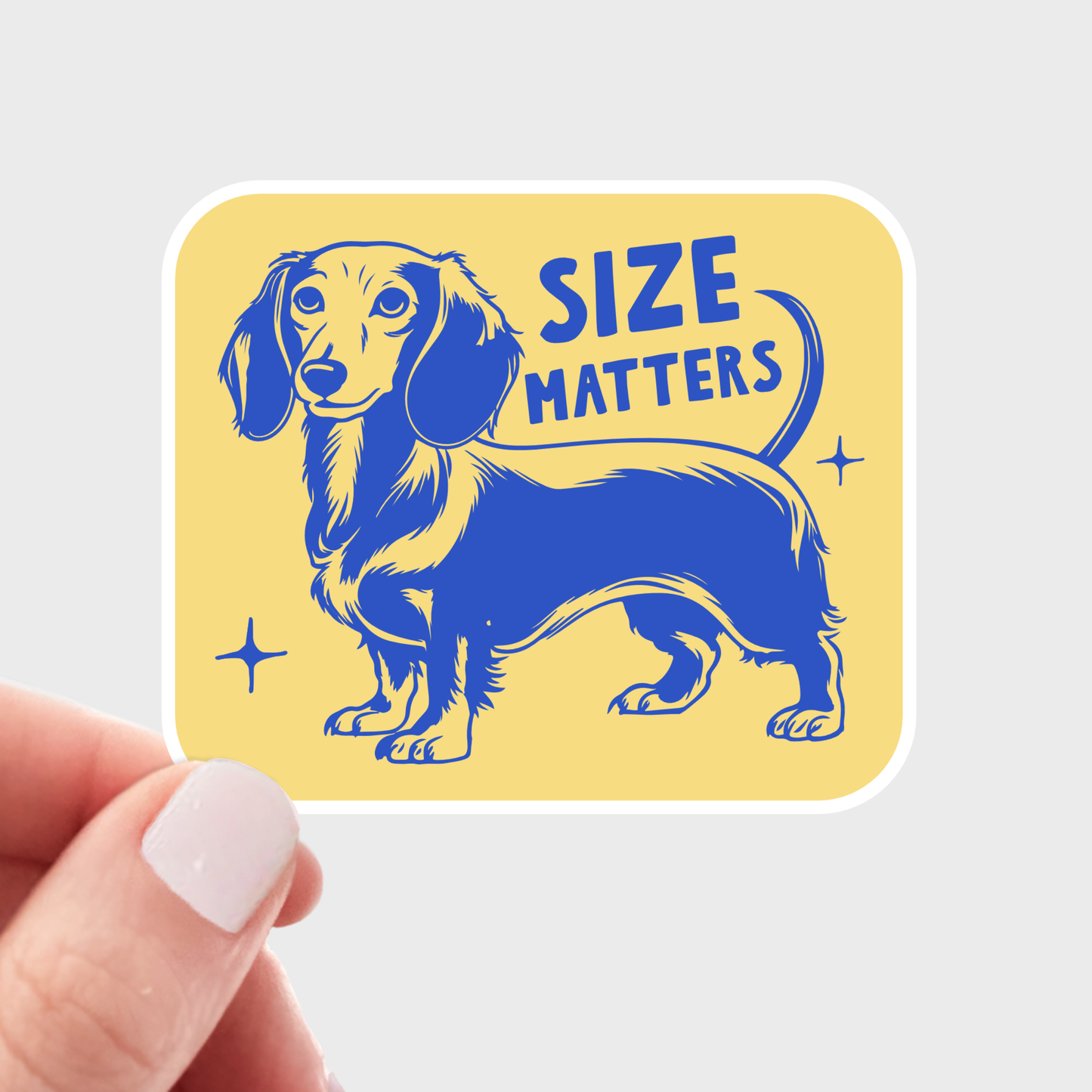 Size Matters Sticker - dachshund, dog, wiener, doxen, doxie