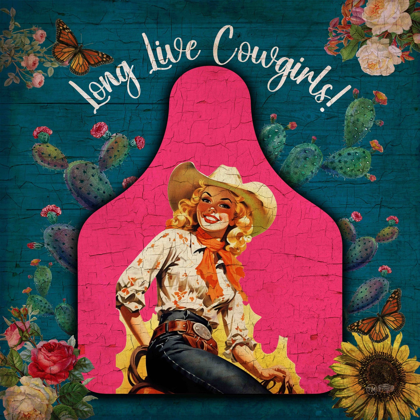 Long Live Cowgirls - 24" Square Lighted Artwork