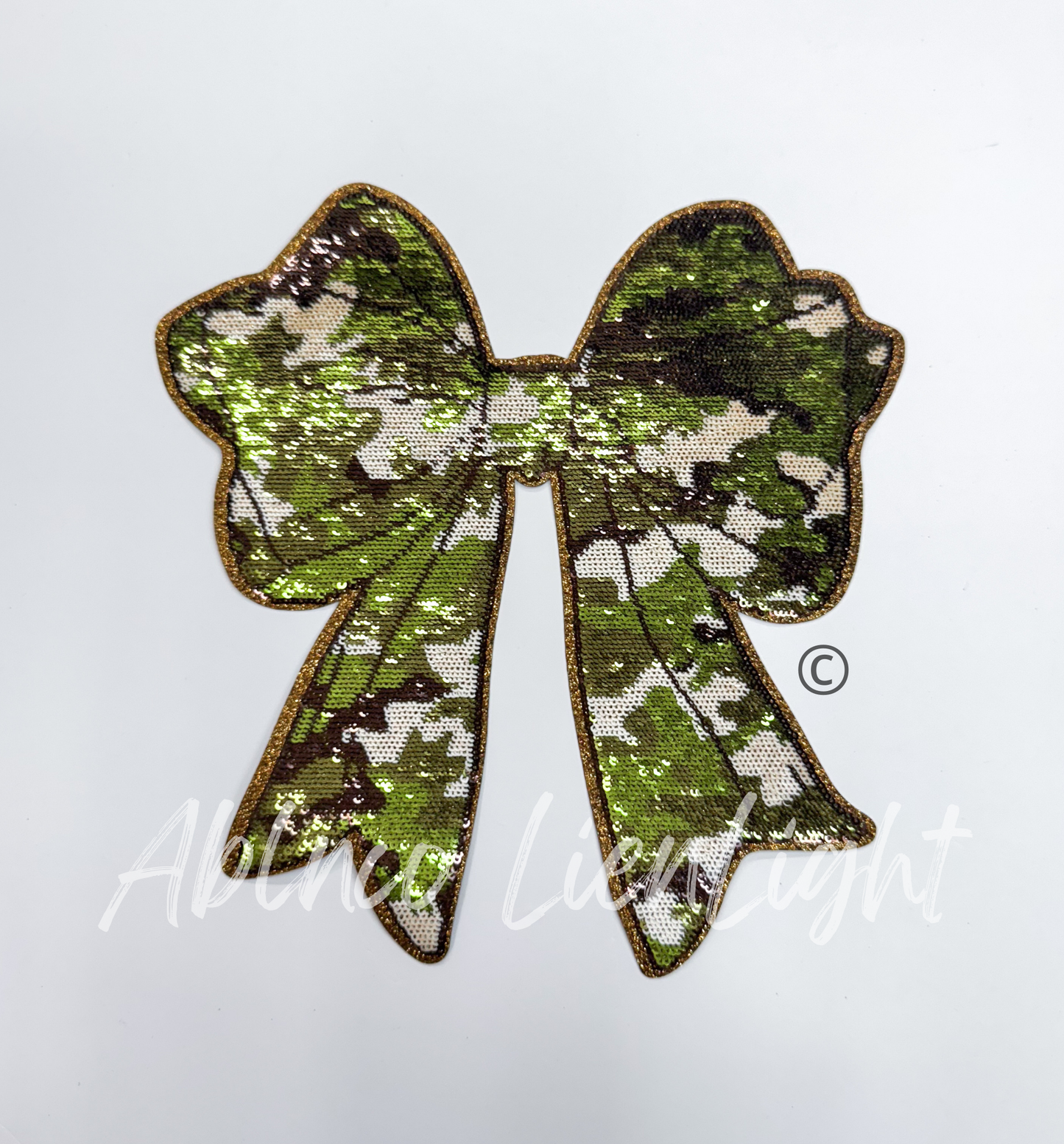 Camo Bow Sequins Patch