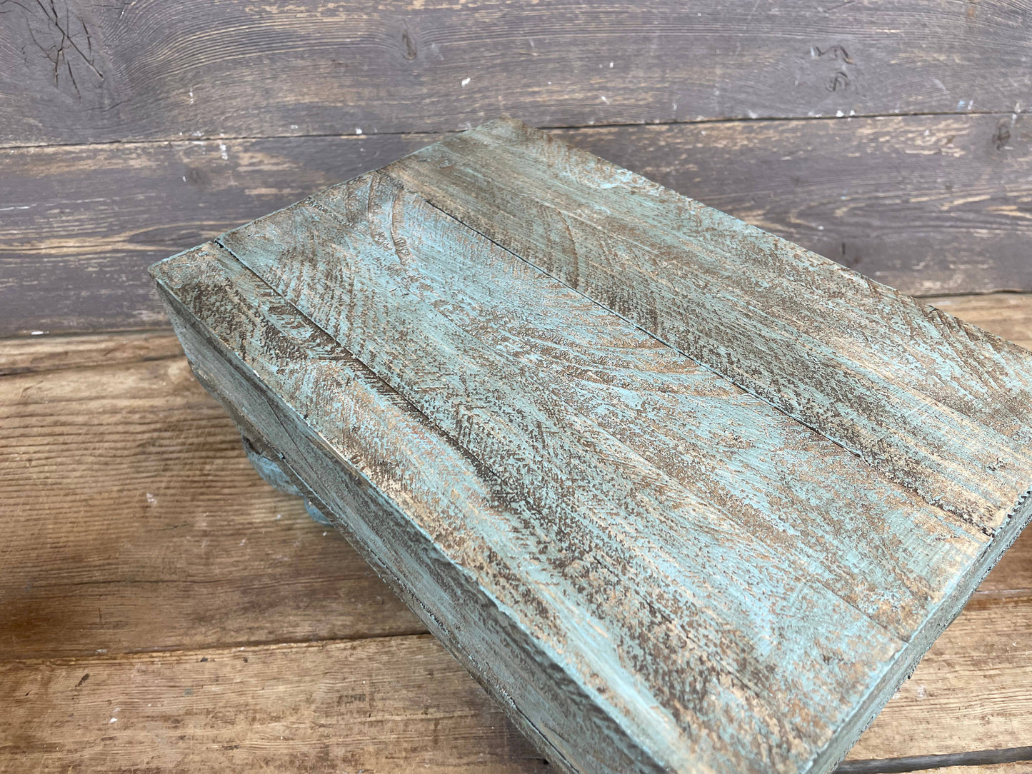 Chula Cake Table Set 3--Display-Reclaimed Wood-Turquoise