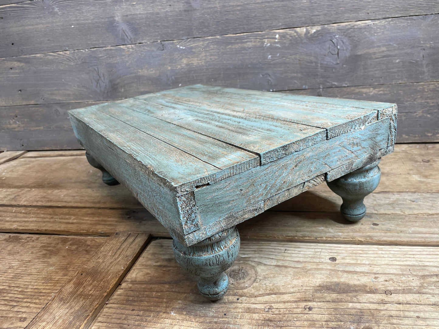 Chula Cake Table Set 3--Display-Reclaimed Wood-Turquoise