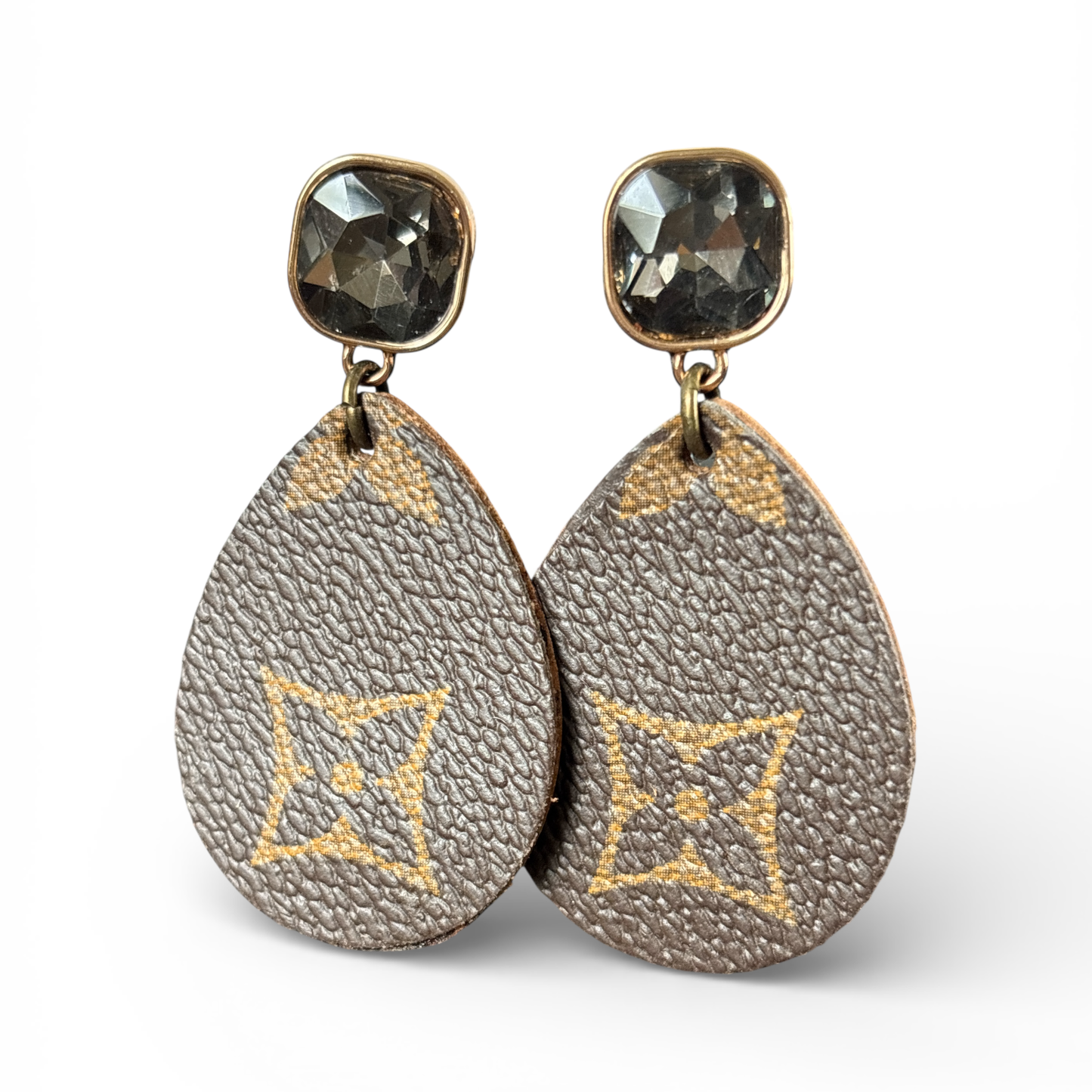 Charcoal Teardrop Dangle Earrings