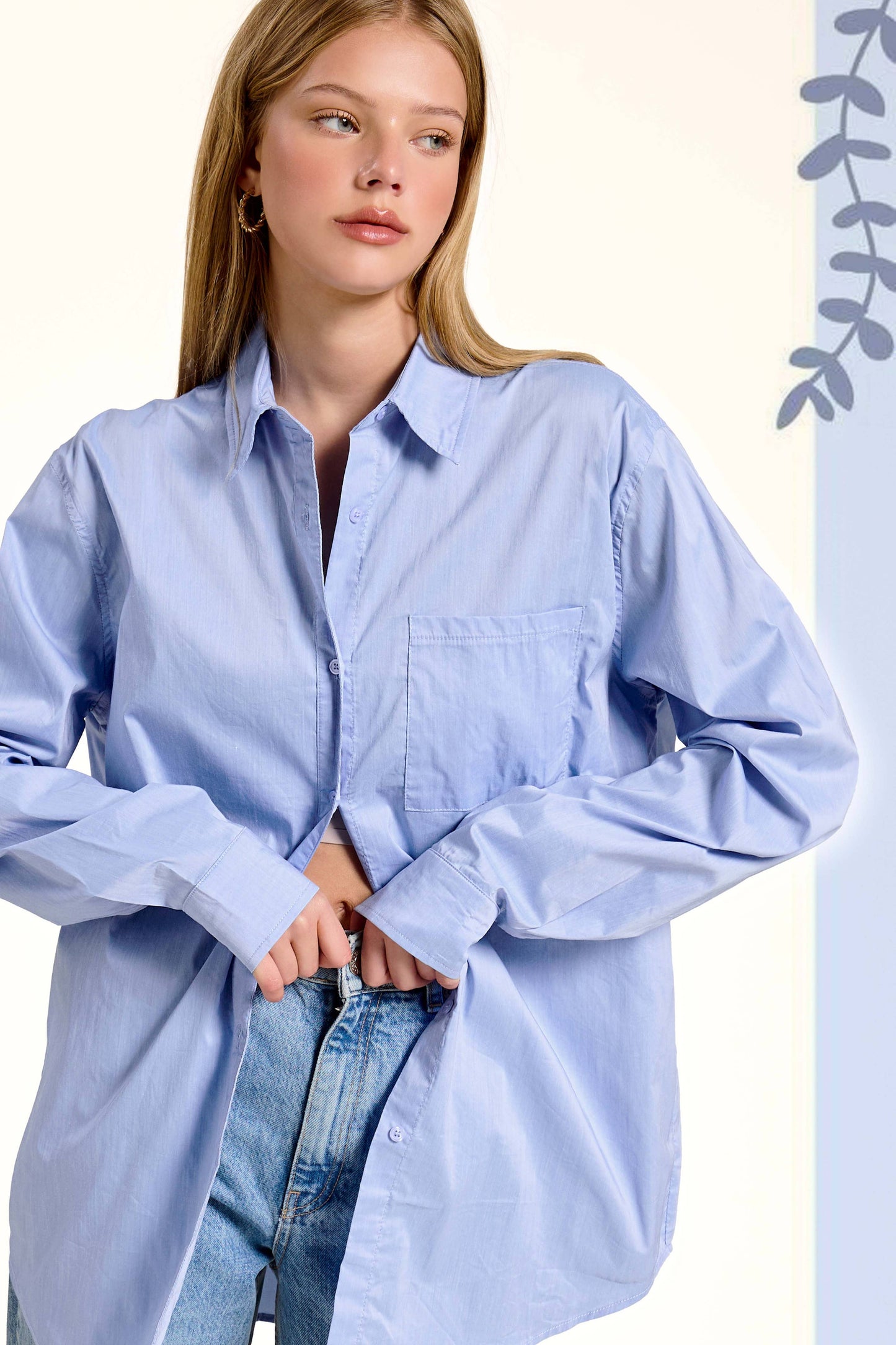 SRT7809-Classic Collared Button Down Poplin Shirts