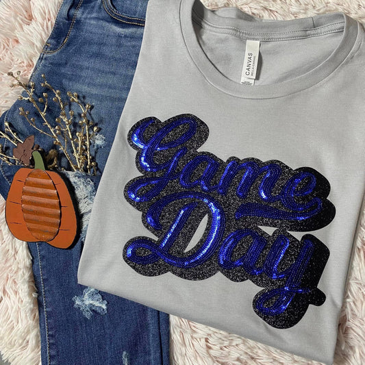 Royal Blue Sequins Game Day Patch