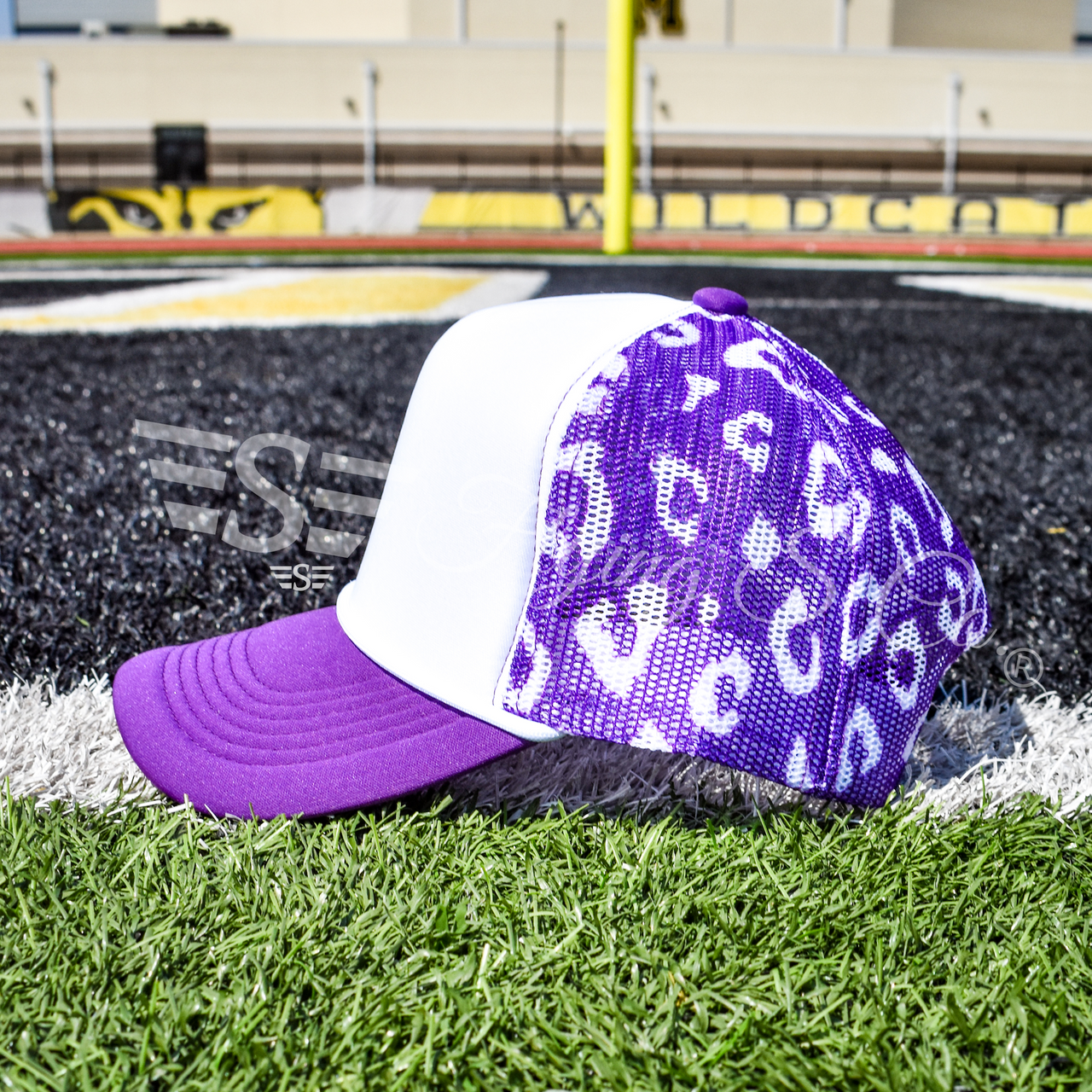 White Front Leopard Magna Pony™ Mesh Foam Trucker Hat