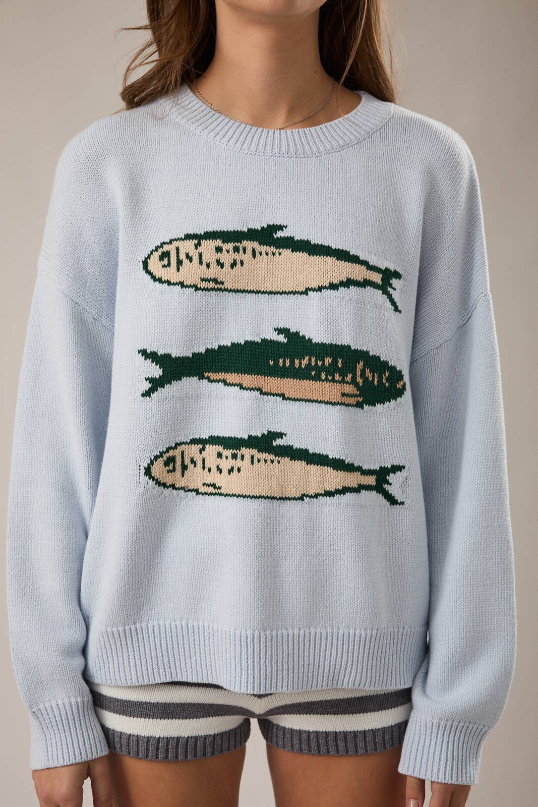 ROUND NECK 3 SARDINES SWEATER TOP