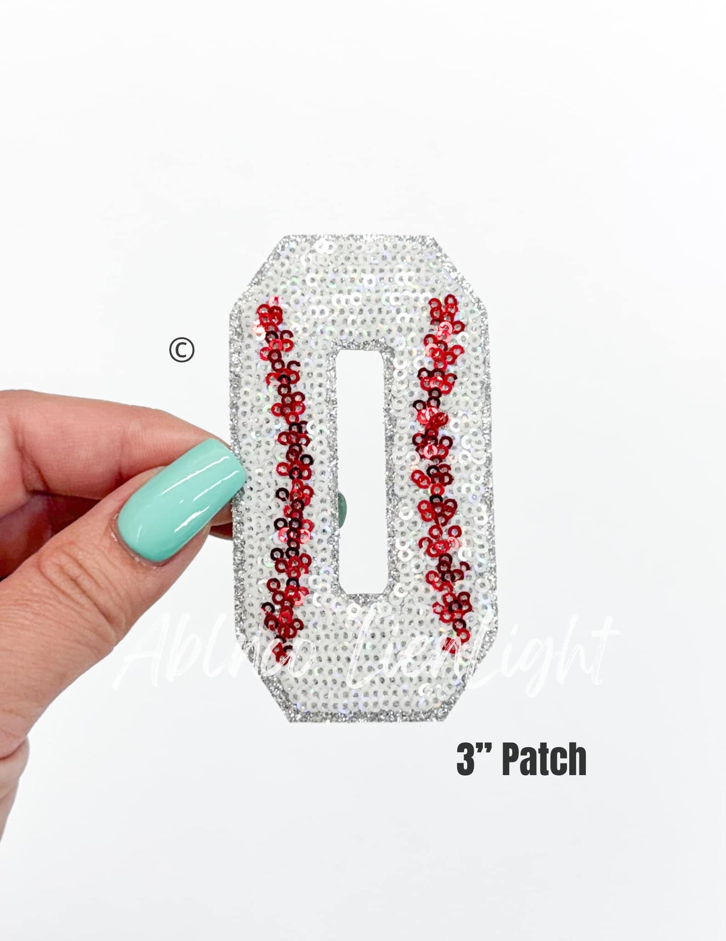 Sequin Baseball Numbers Patch - Small