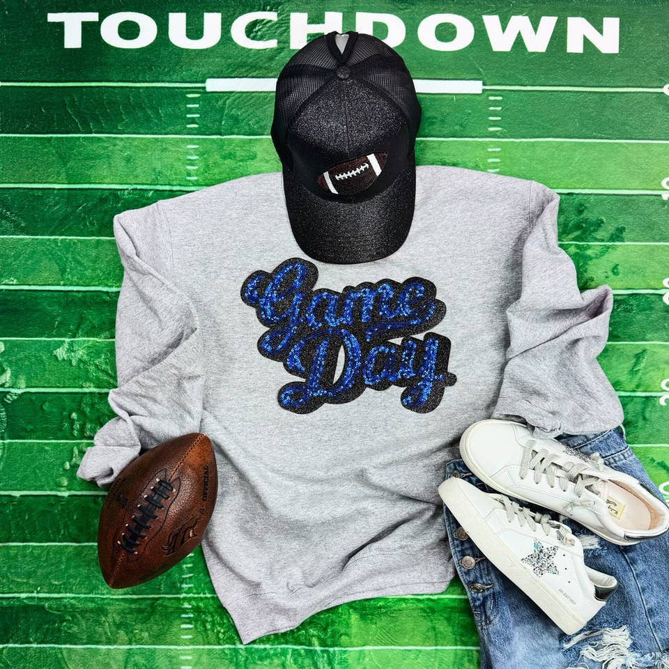 Royal Blue Sequins Game Day Patch