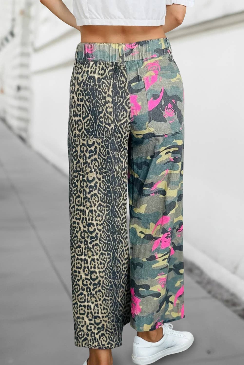 Fashion Leopard Camo Print Wide Leg Jeans NEW | 4-16