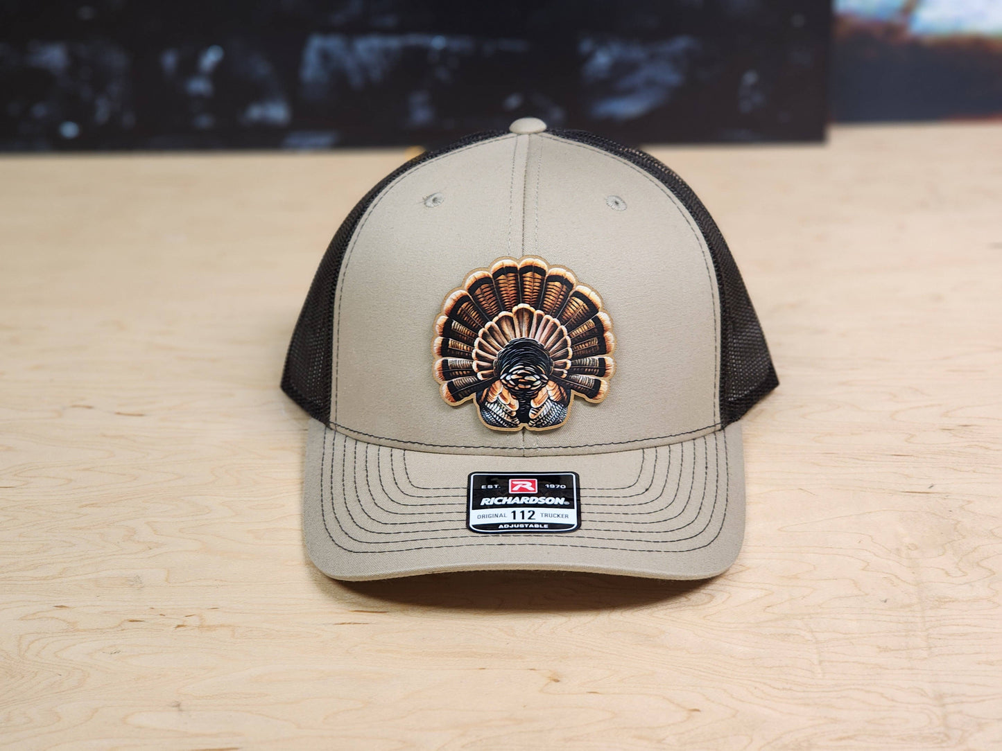 Cap with Turkey Feathers Motif and Mesh Back