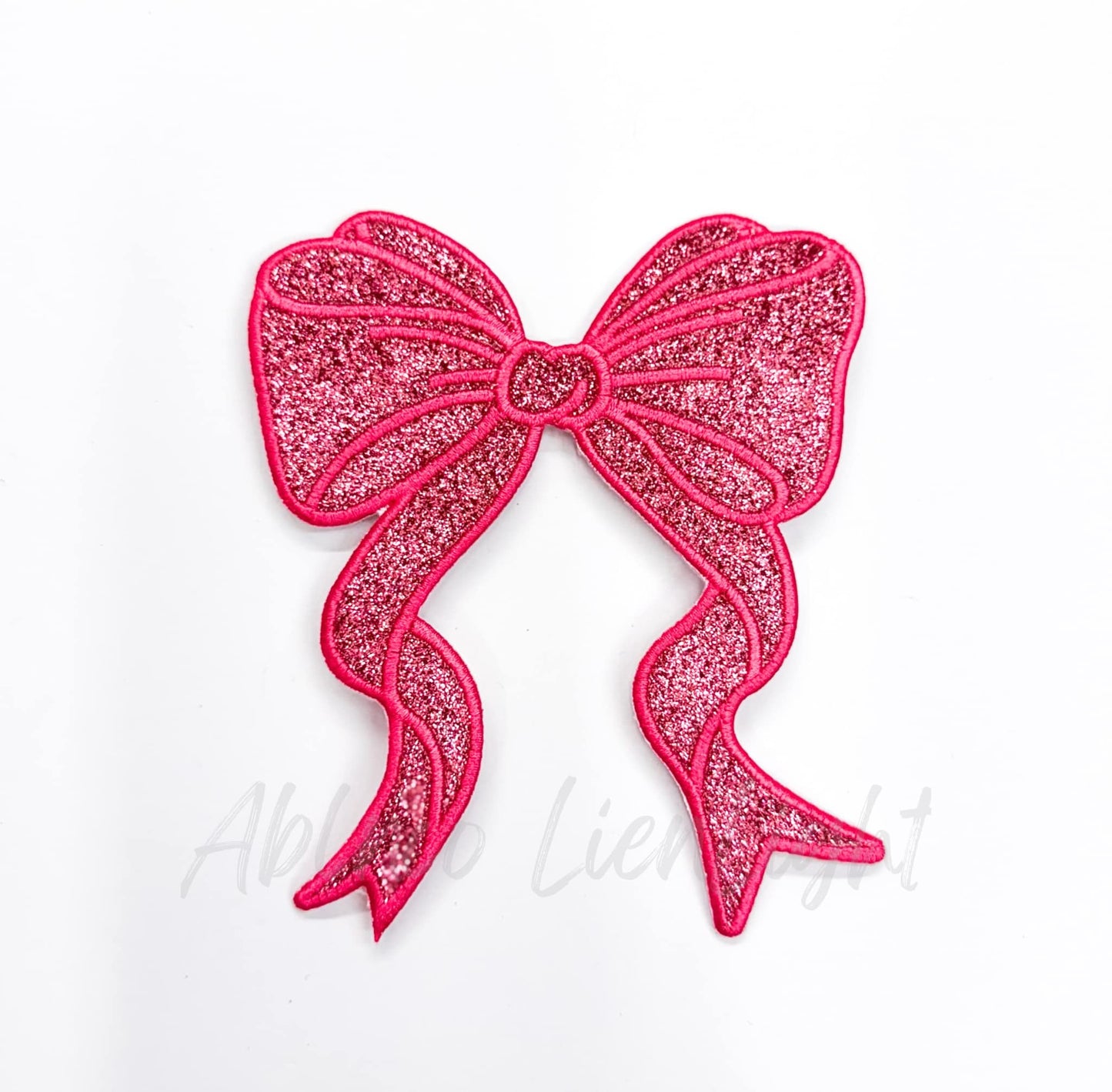 Side Bows Glitter Embroidery Patch - Single