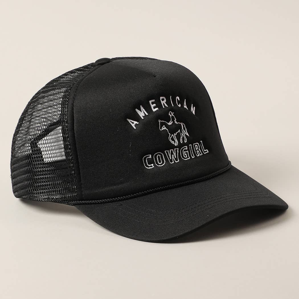 American Cowgirl Embroidery Foam Trucker Hat