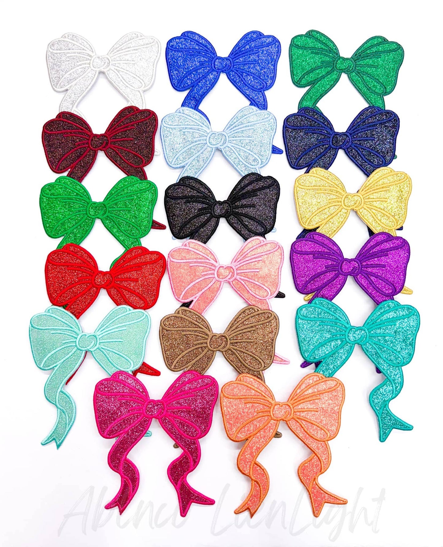 Side Bows Glitter Embroidery Patch - Single