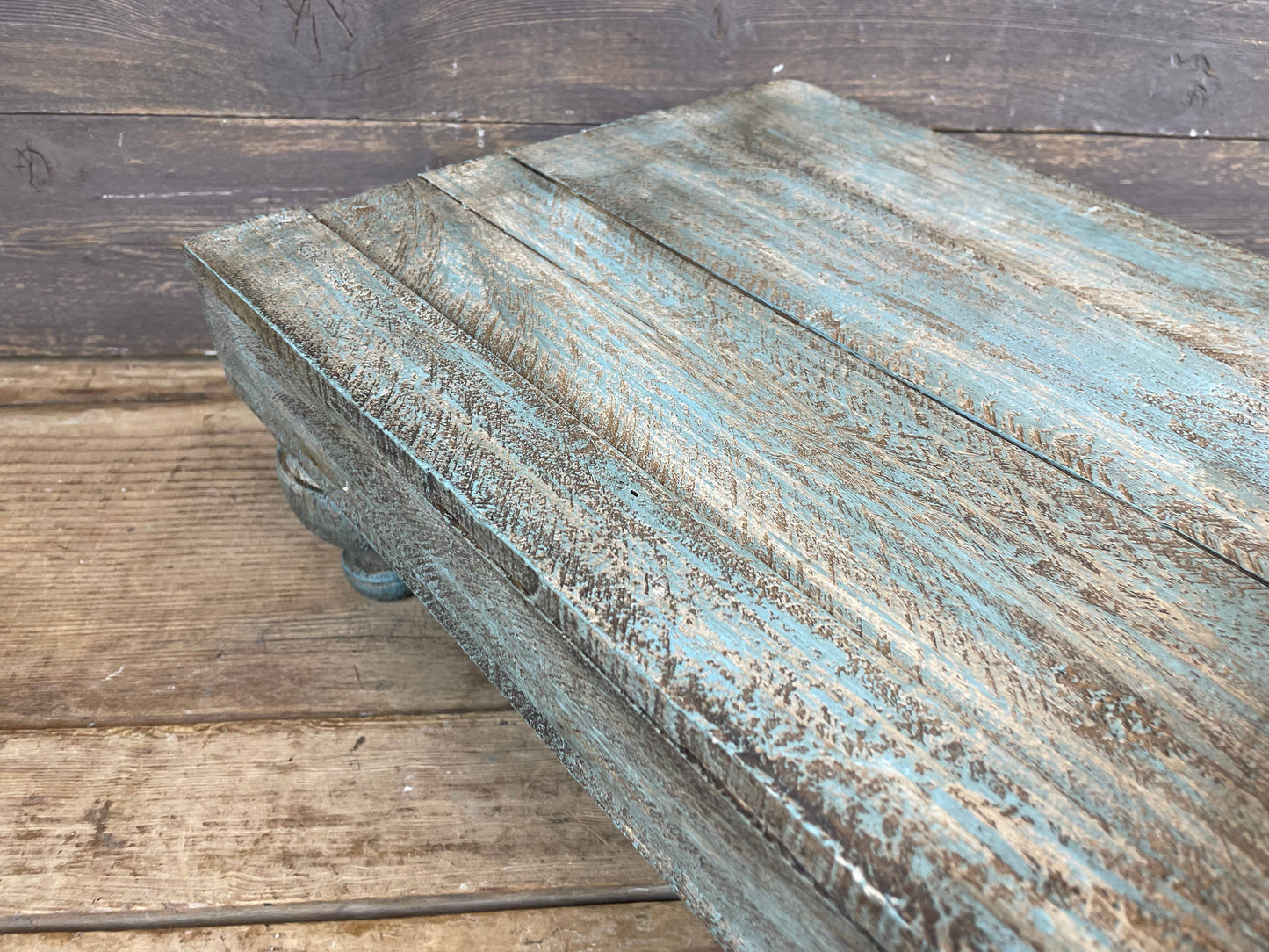 Chula Cake Table Set 3--Display-Reclaimed Wood-Turquoise