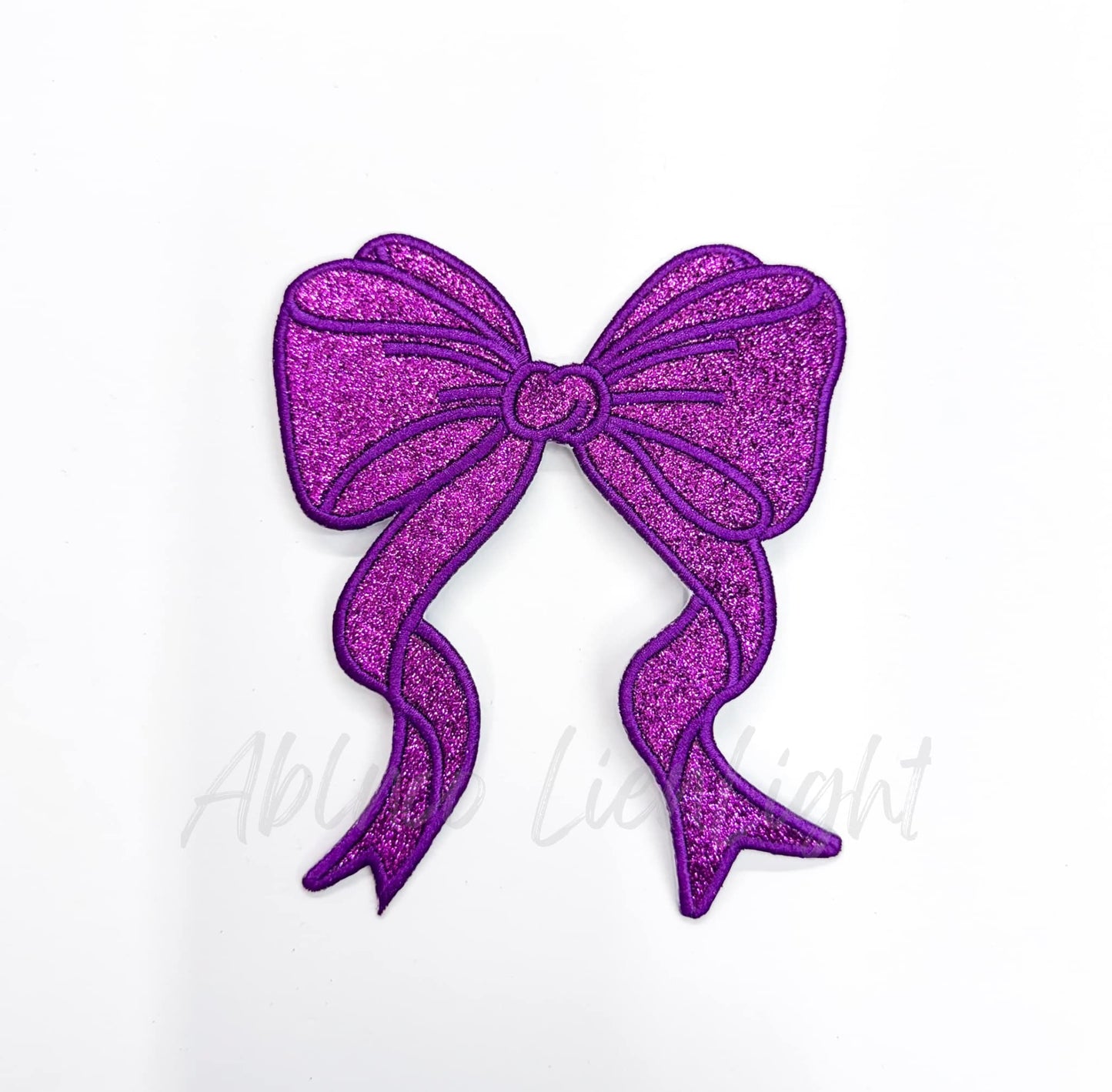 Side Bows Glitter Embroidery Patch - Single
