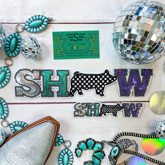 Show Pig Check Sequin Patch (Patch ONLY)