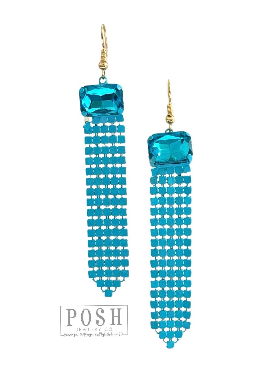 Rhinestone mesh earring