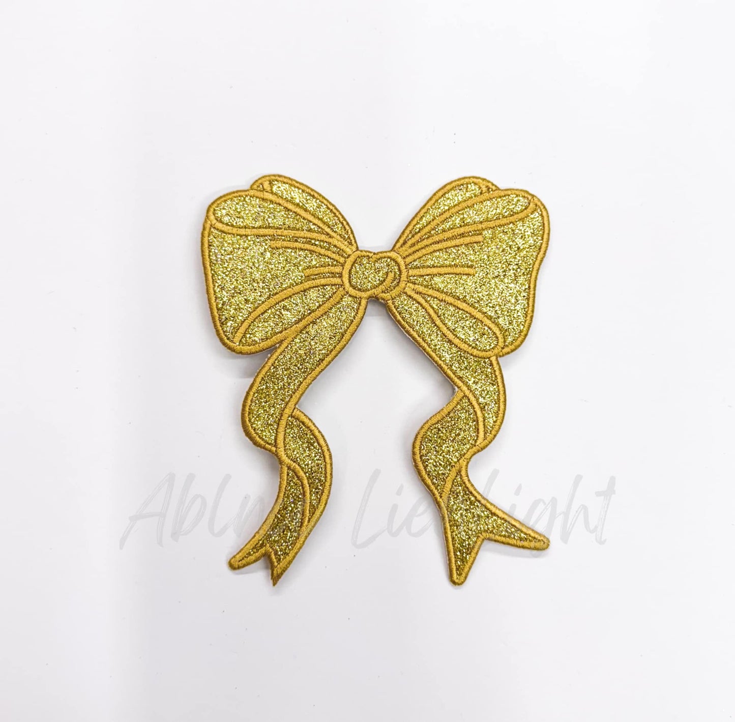 Side Bows Glitter Embroidery Patch - Single