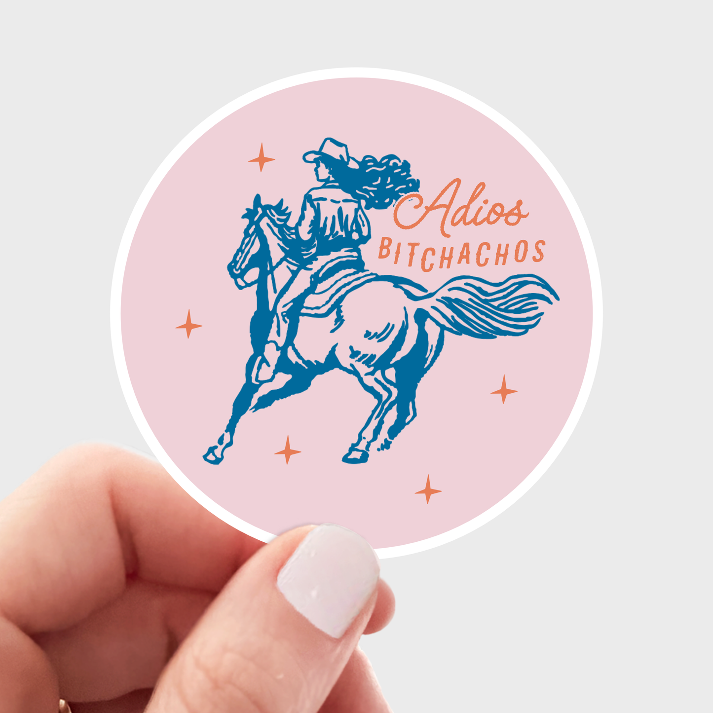 Adios Bitchachos Sticker - cowgirl, urban, horse, bronco