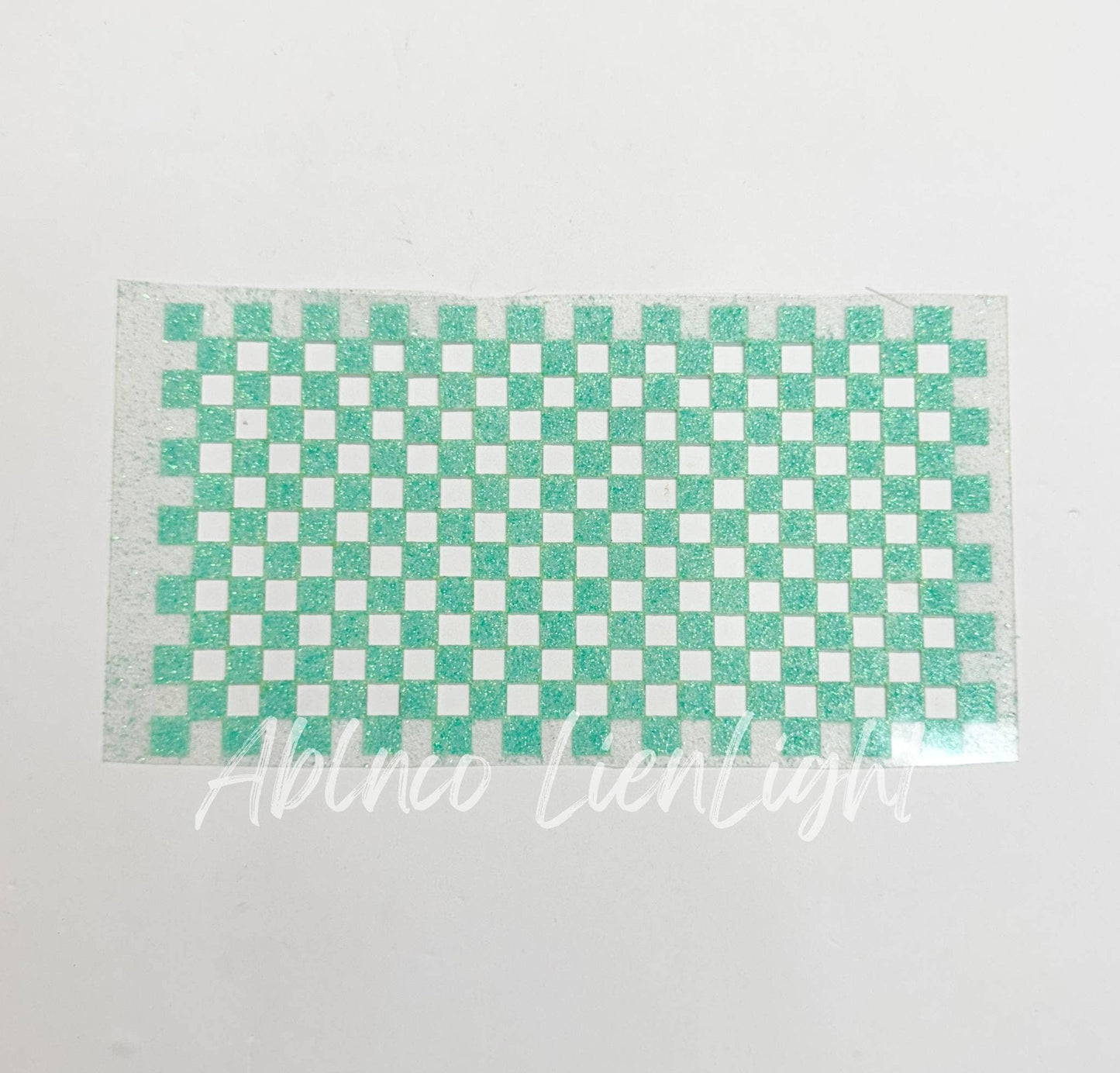 Checkered HTV Glitter Trucker Hat Background Transfer