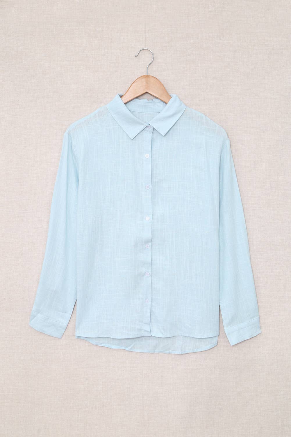 CWTSTL1282_FALL LONG-SLEEVED LAPEL BUTTON-DOWN BLOUSE