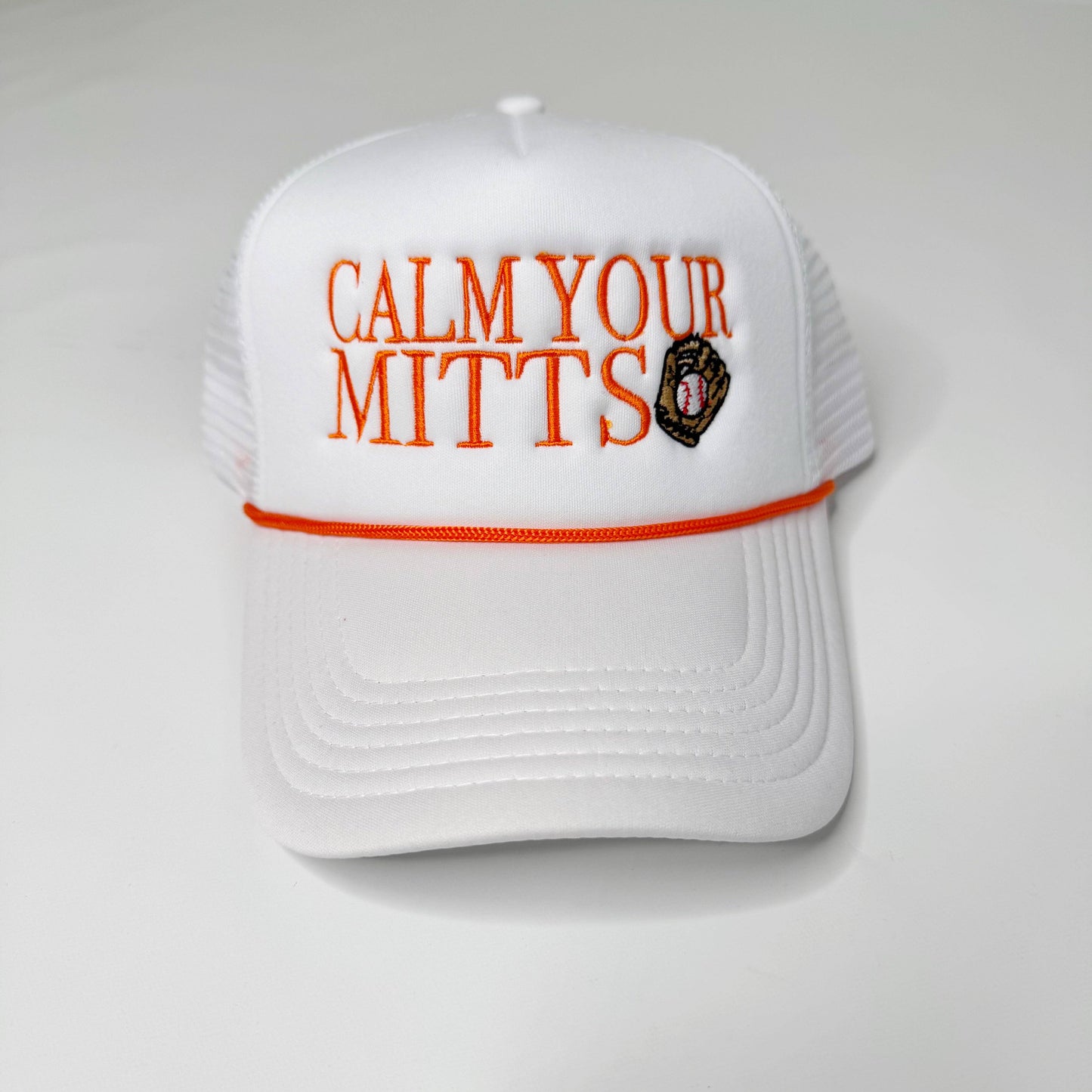 Baseball Calm Your Mitts Trucker Hat