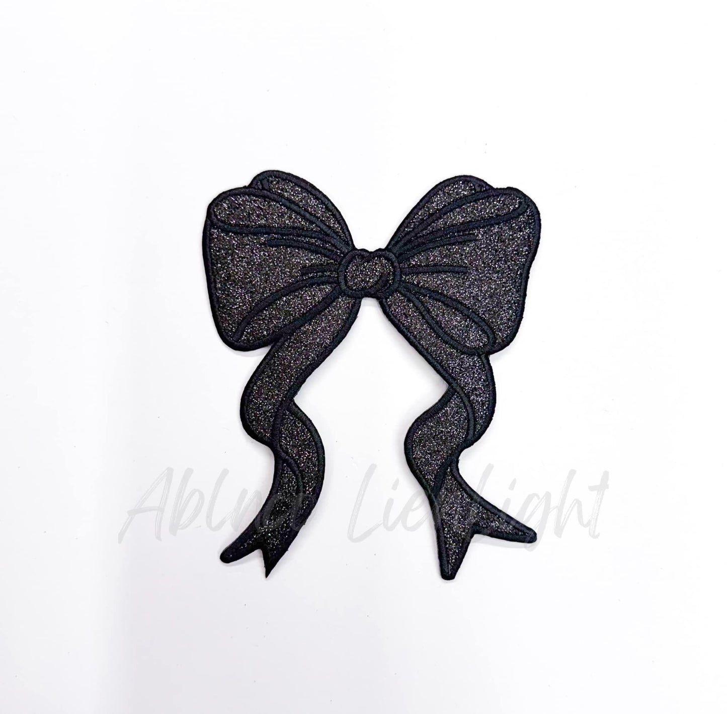 Side Bows Glitter Embroidery Patch - Single