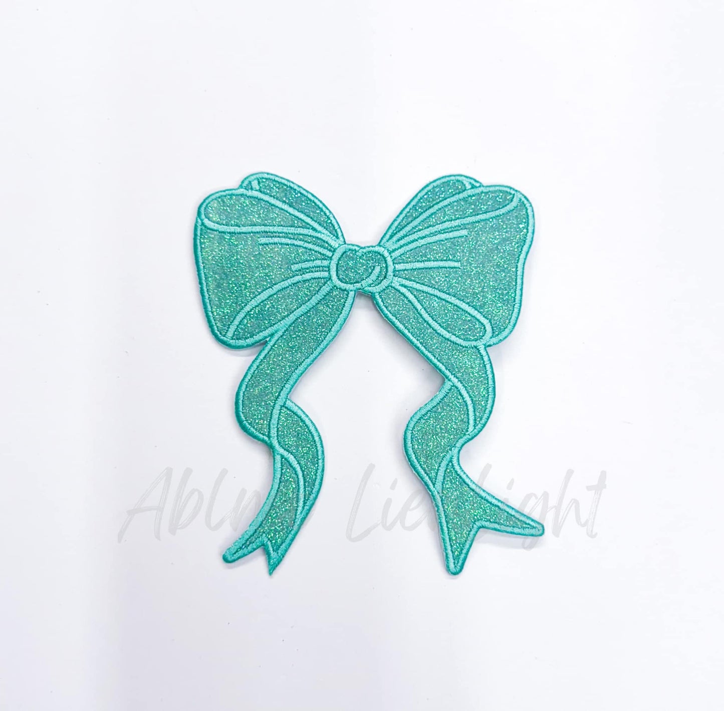Side Bows Glitter Embroidery Patch - Single