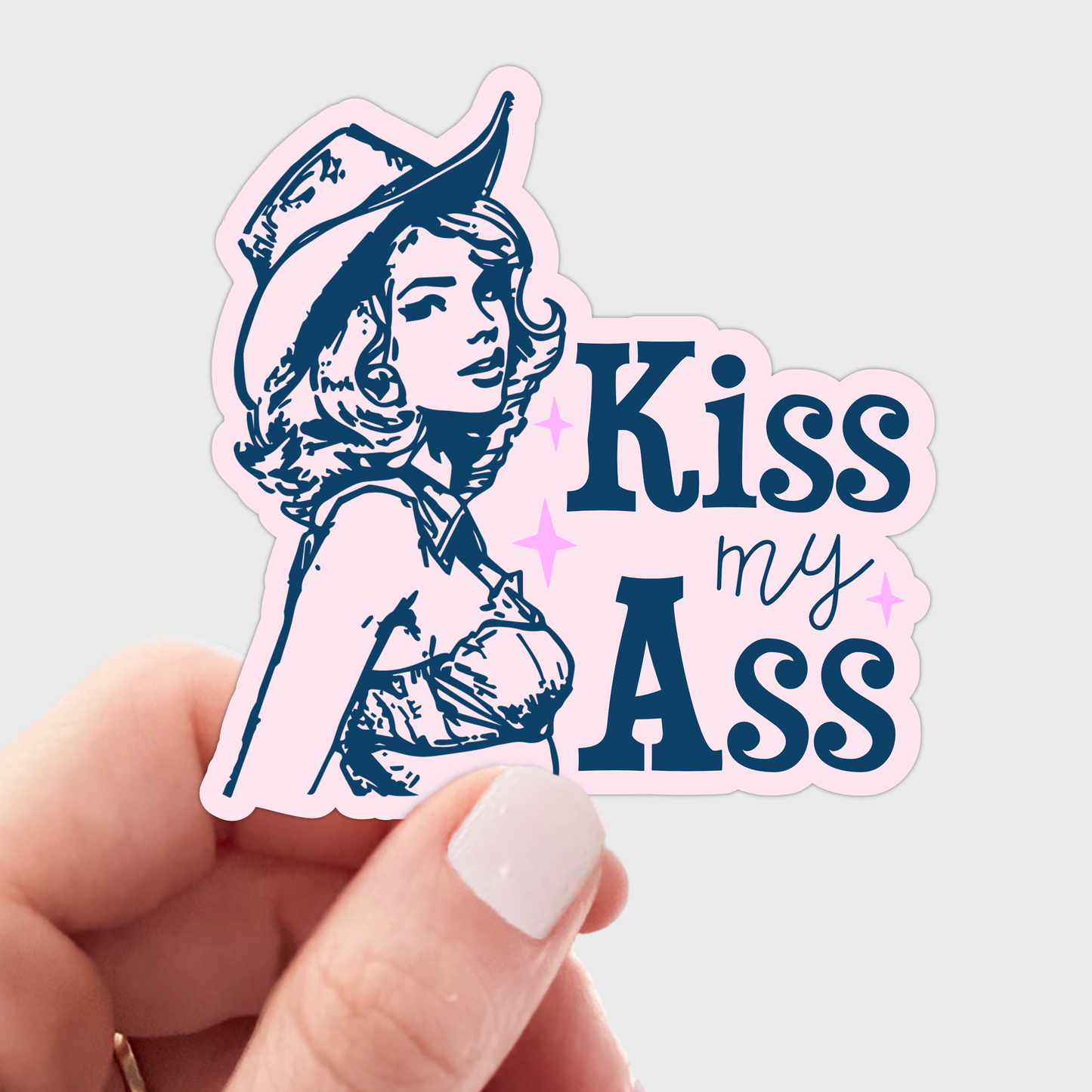 Kiss My Ass Sticker - cowgirl, west, bikini, women, sexy
