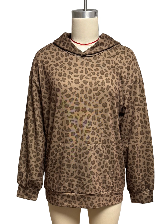 Oversized Leopard print hoodie