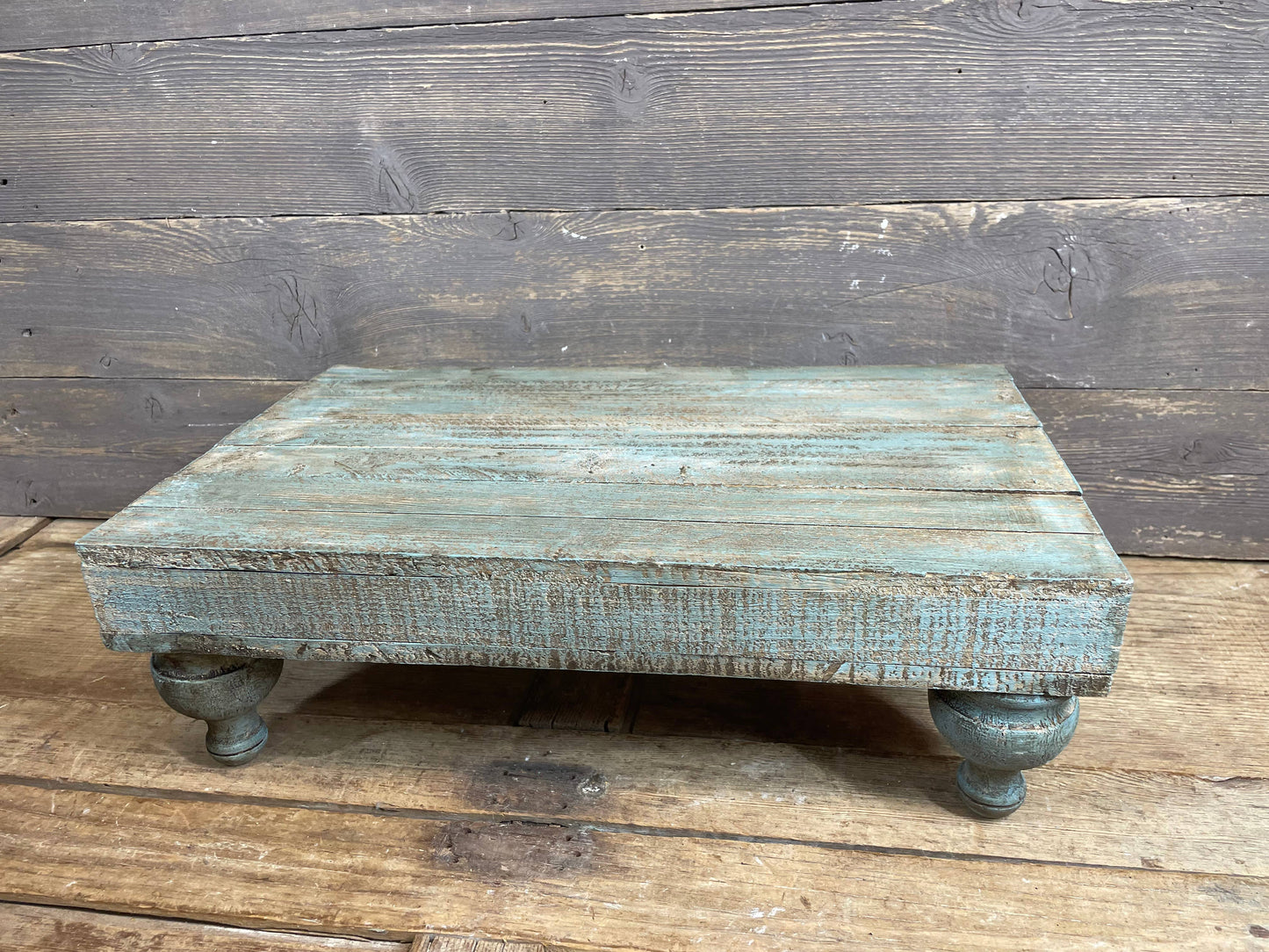 Chula Cake Table Set 3--Display-Reclaimed Wood-Turquoise