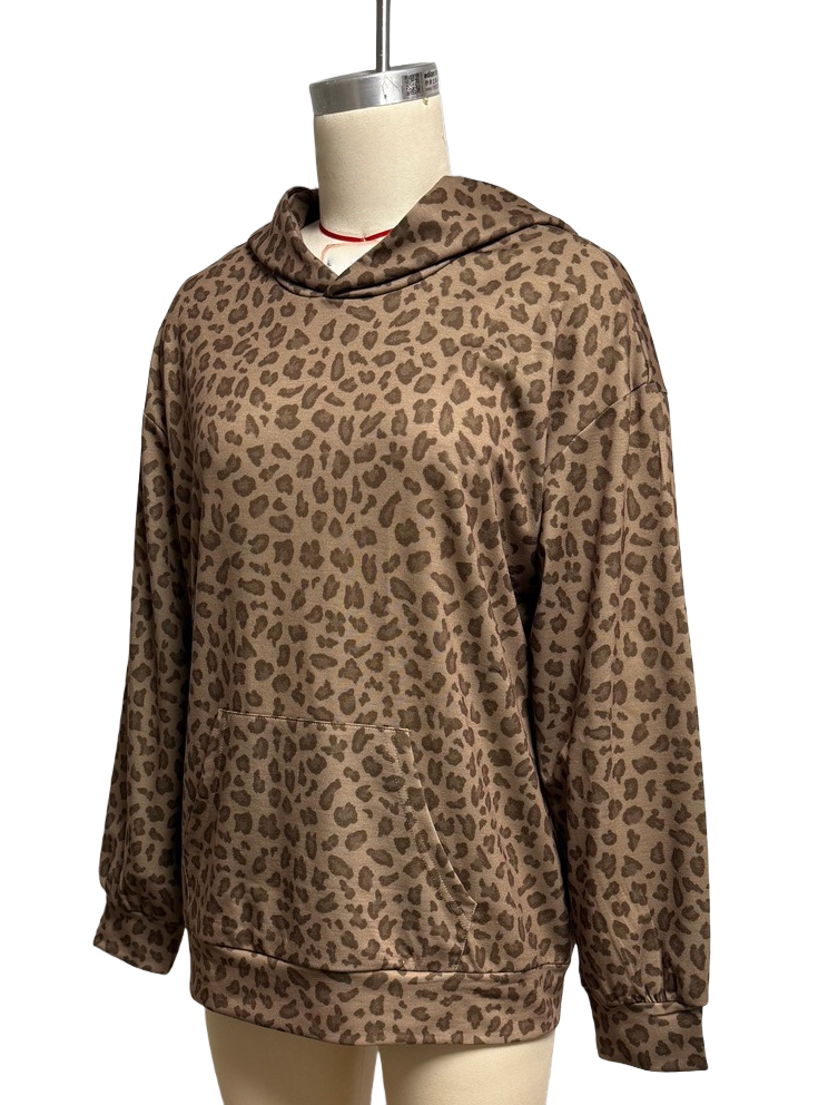 Oversized Leopard print hoodie