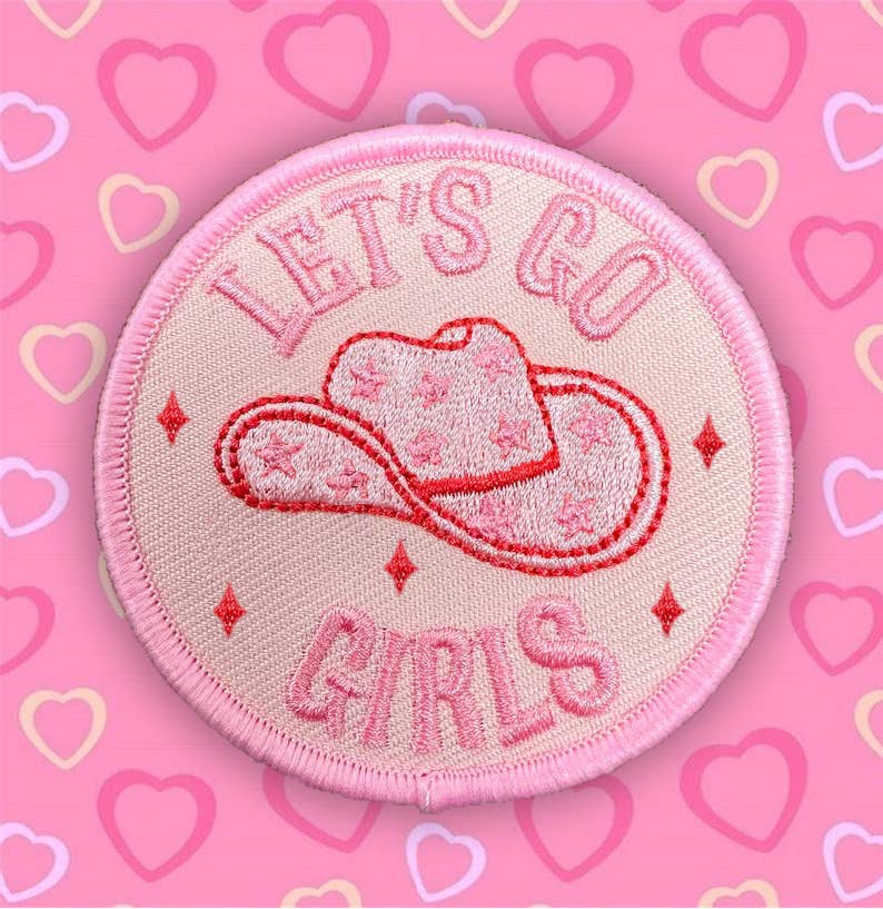 Let's go girls embroidered patches for trucker hat!