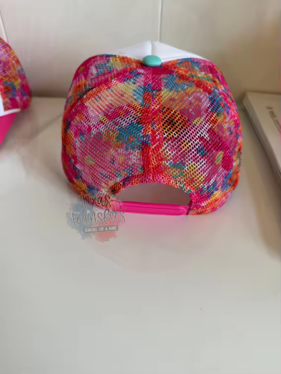 Mint Floral Mesh Trucker Hat