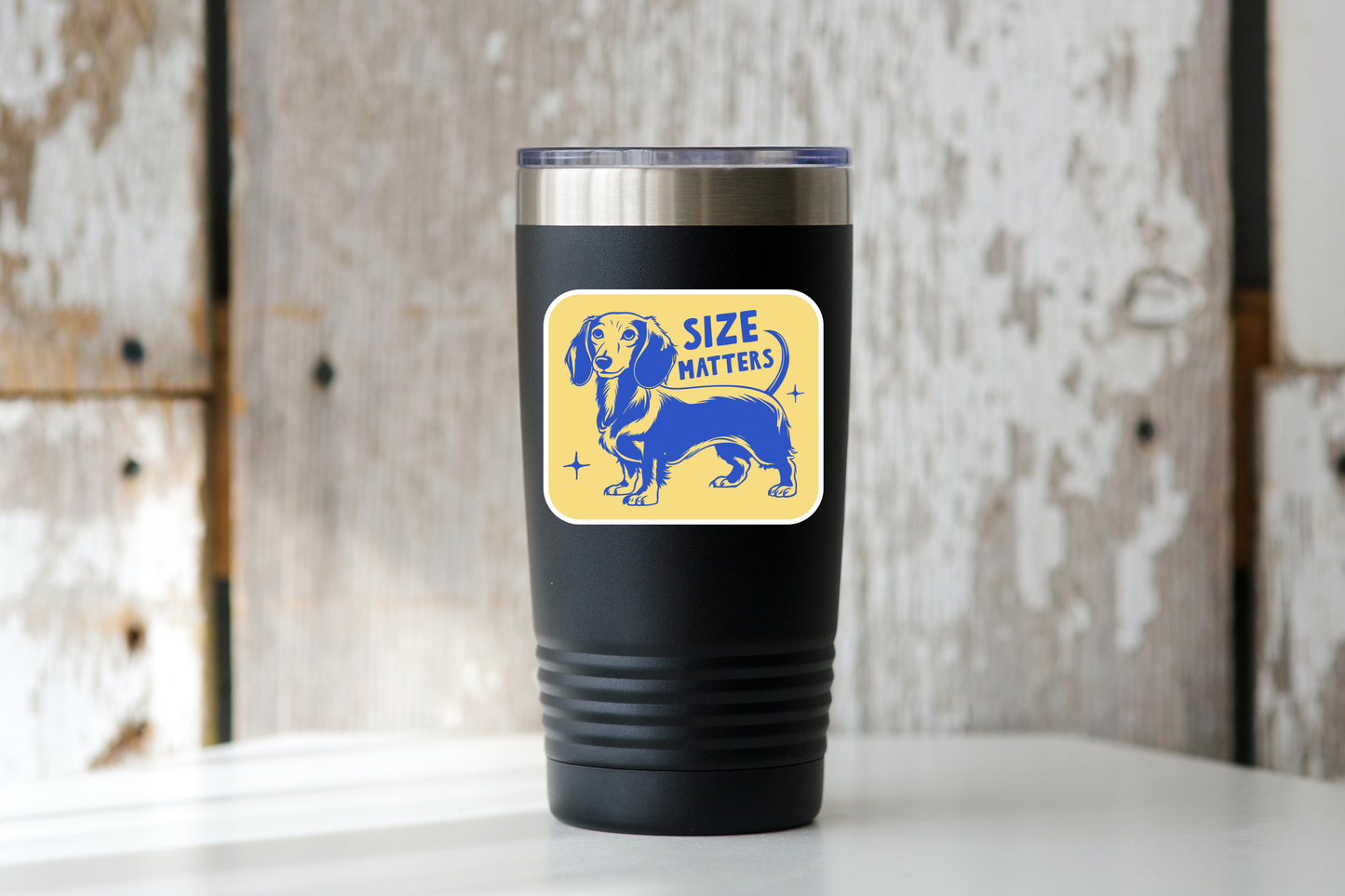 Size Matters Sticker - dachshund, dog, wiener, doxen, doxie