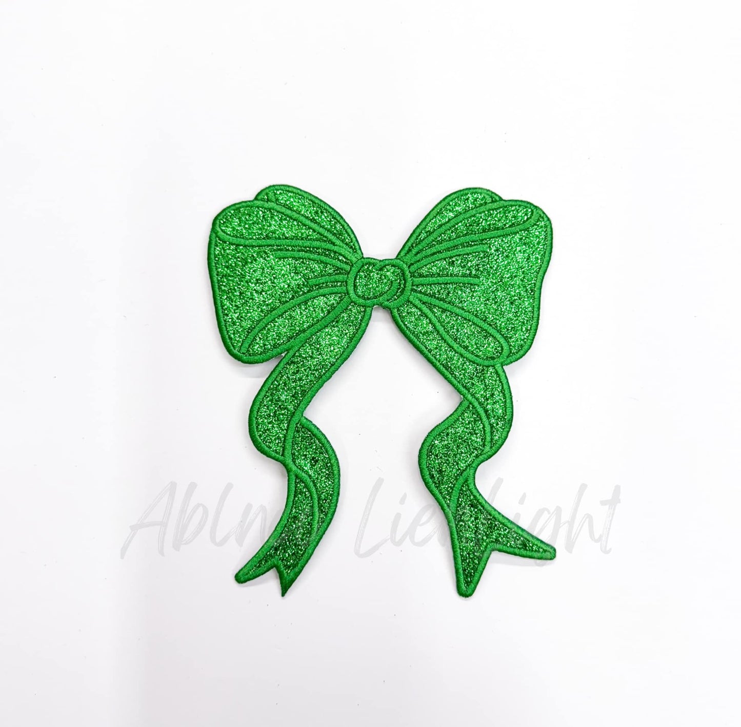 Side Bows Glitter Embroidery Patch - Single