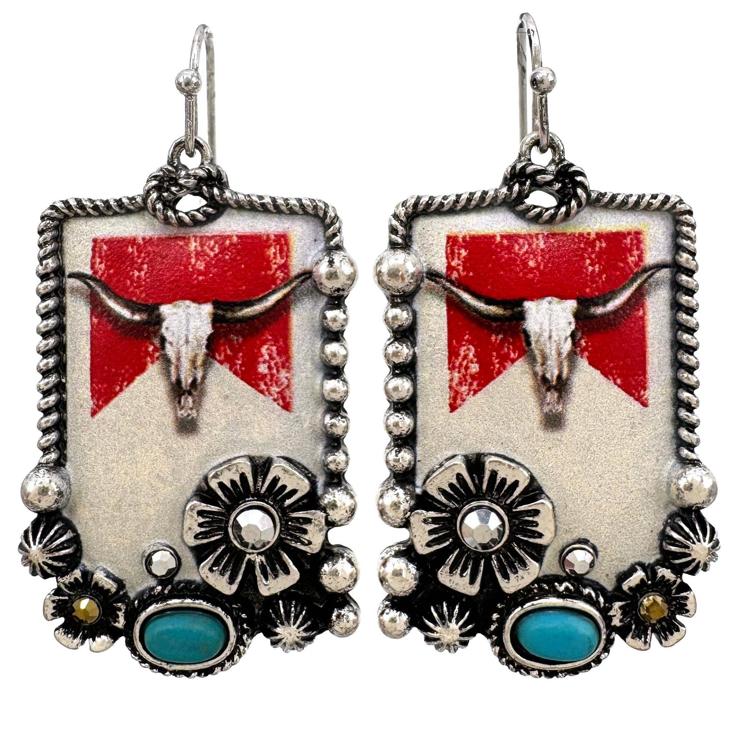 Longhorn Beer Western Earrings
