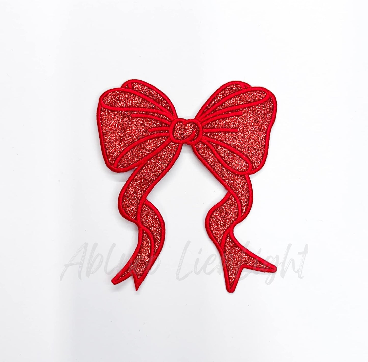 Side Bows Glitter Embroidery Patch - Single