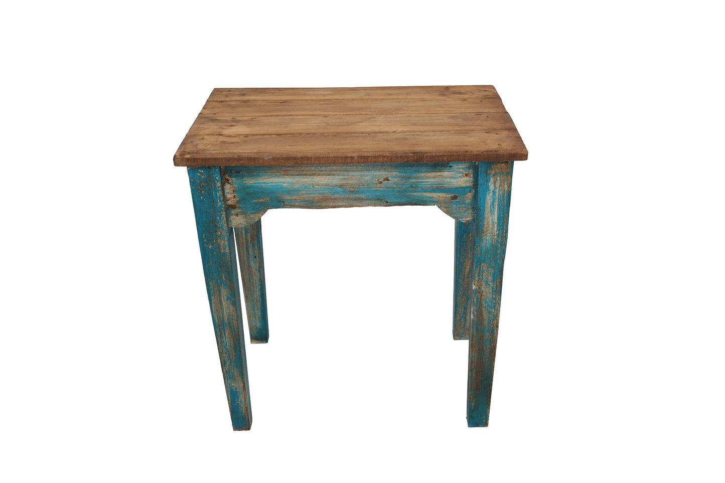 Tobin Farmhouse Display Table-Wood-18x12x18-Turquoise