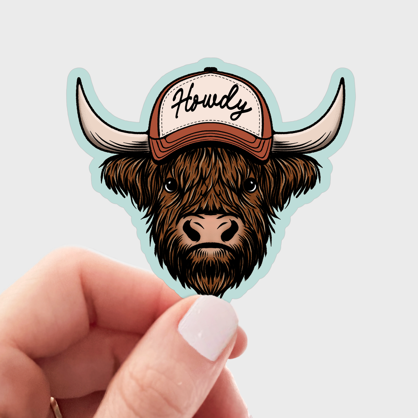 Howdy Cow Sticker - wyoming, colorado, texas, idaho, montana