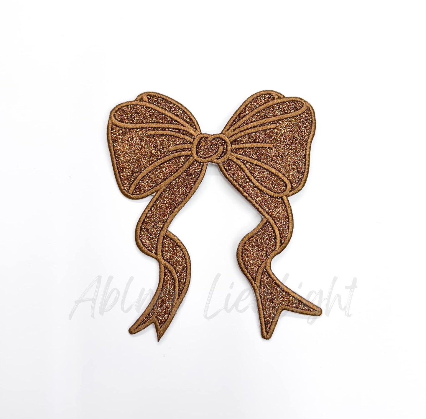 Side Bows Glitter Embroidery Patch - Single