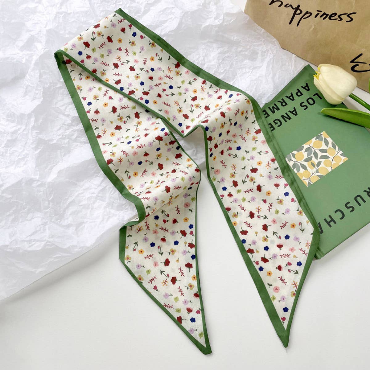 GREEN FRESH PROFESSIONAL SCARF AND RIBBON_CWASC0712