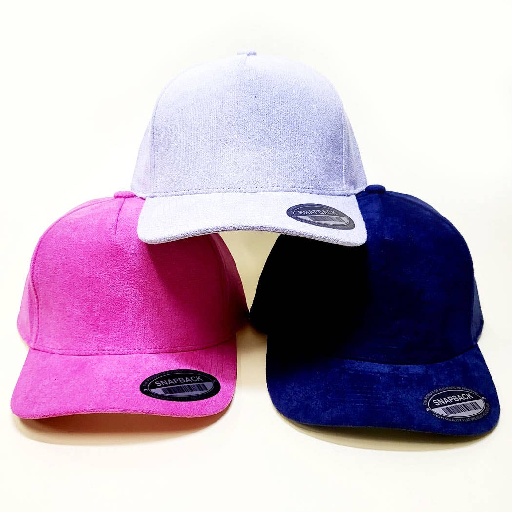 Dozen Solid Color Suede Snapback Hats