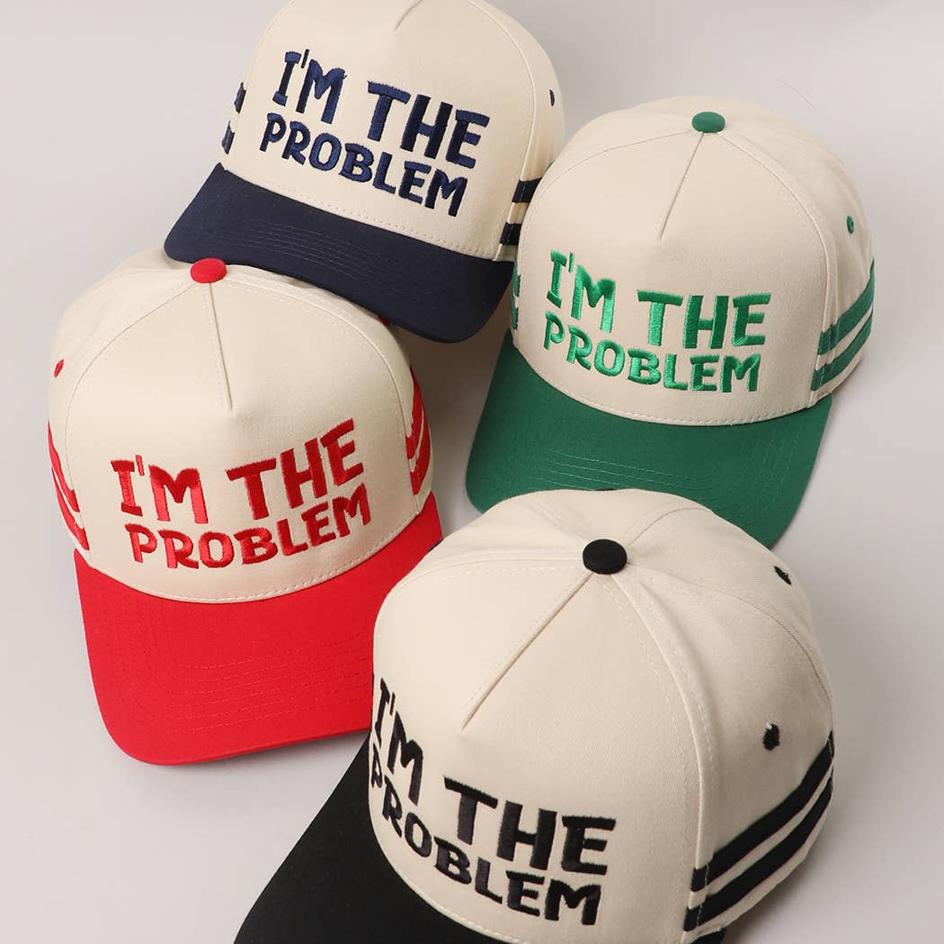 I'M THE PROBLEM Two-Tone Cotton Two Stripes Trucker Hat